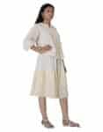 4. Flat shirt collar top with A-line skirt-KON13A