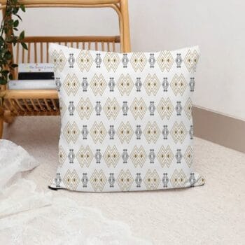 Geometric Cotton Canvas Cushion Covers – Pack of 2 (16x16 inches, Zip Closure)