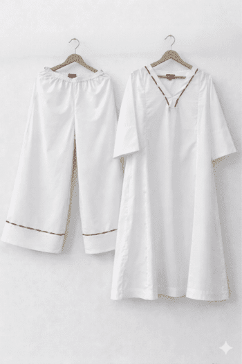 A-line Kurta set with piping details