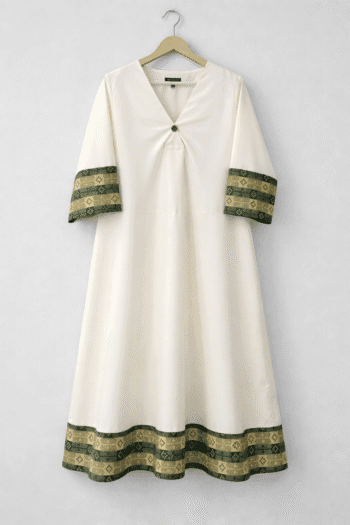 A-line Kurta dress with mid box pleat and side slit.